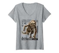 Womens Jurassic World Rebirth Distortus Rex Ingen Species File V-Neck T-Shirt