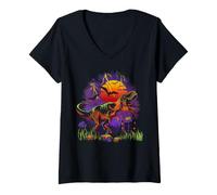 Women's Jurassic World T. Rex After Dark V-Neck T-Shirt