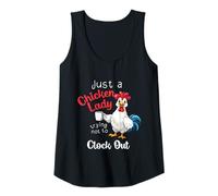 Womens Just A Chicken Lady Trying Not to Clock Out Farm Owner Tank Top