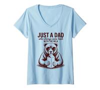 Womens Just a Dad Who Always Came Back With The Milk Fathers Day V-Neck T-Shirt