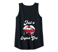 Womens Just A English Girl Lips England Flag Roots Great Britain Tank Top