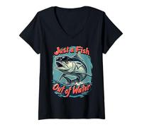 Womens Just A Fish Out of Water Marine Fishing V-Neck T-Shirt