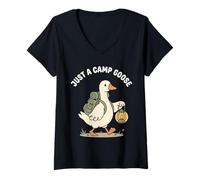 Women's Just A Funny Camp Goose V-Neck T-Shirt