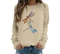 Women'S Just A Girl Who Christmas Printed Hoodless Sweatshirt Festive Holiday Pullover Casual Long Sleeve Top Print Sweatshirts Round Neck (1-Khaki, L)