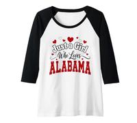 Womens Just a Girl Who Loves Alabama State Pride Raglan Baseball Tee