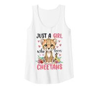 Womens Just a Girl Who Loves Cheetahs Safari Cheetah Tank Top