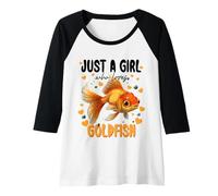 Womens Just A Girl Who Loves Goldfish Owner, Aquarium Fish Raglan Baseball Tee