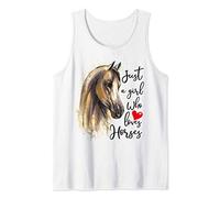 Womens Just A Girl Who Loves Horses, Horse Women Riding Tank Top