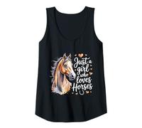 Womens Just A Girl Who Loves Horses Horseback Riding Tank Top