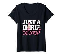 Women's Just A Girl Who Loves K-Pop V-Neck T-Shirt