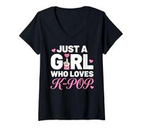 Women's Just A Girl Who Loves K-Pop V-Neck T-Shirt