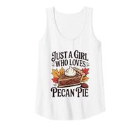 Womens Just A Girl Who Loves Pecan Pie Autumn Thanksgiving Tank Top