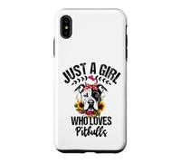 Womens Just a Girl Who Loves Pitbulls Dog Floral Graphics Case for iPhone XS Max