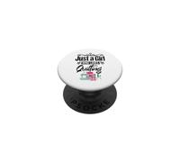 Womens Just A Girl Who Loves Quilting Sewing PopSockets Adhesive PopGrip