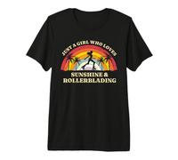 Womens Just a Girl who Loves Sunshine & Rollerblading Premium T-Shirt