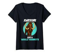 Womens Just a Girl who loves woolly mammoths woolly mammoth V-Neck T-Shirt