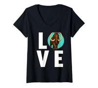 Womens Just a Girl who loves woolly mammoths woolly mammoth V-Neck T-Shirt