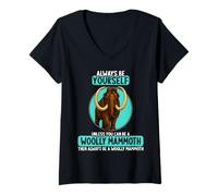 Womens Just a Girl who loves woolly mammoths woolly mammoth V-Neck T-Shirt