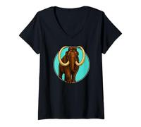 Womens Just a Girl who loves woolly mammoths woolly mammoth V-Neck T-Shirt