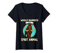 Womens Just a Girl who loves woolly mammoths woolly mammoth V-Neck T-Shirt