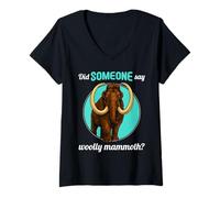Womens Just a Girl who loves woolly mammoths woolly mammoth V-Neck T-Shirt