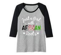 Womens Just A Girl with Afghan Roots Afghanistan Women Girls Raglan Baseball Tee