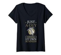 Womens Just A Guy Mining My Own Business Cryptocurrency Joke V-Neck T-Shirt