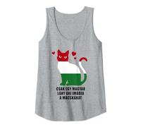 Womens Just a Hungarian Girl Who Loves Cats - Magyar Flag Tank Top