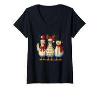 Womens Just a Jolly Goose Holiday Christmas Funny Goosemas Women V-Neck T-Shirt