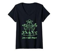 Women's Just a Little Plague Frog Plague Doctor V-Neck T-Shirt