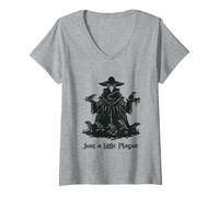 Women's Just a Little Plague Frog Plague Doctor V-Neck T-Shirt