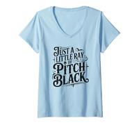 Women's Just A Little Ray of Pitch Black Halloween Goth Gothic Punk V-Neck T-Shirt