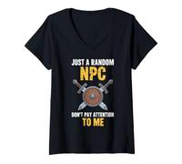 Women's Just A Random NPC Action Gaming Medieval RPG LARP Larping V-Neck T-Shirt