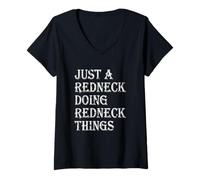 Women's Just A Redneck Doing Redneck Things Southern Costume Party V-Neck T-Shirt