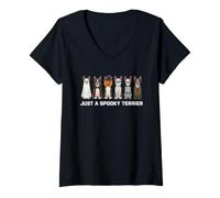 Women's Just A Spooky Boston Terrier Ghost Dog V-Neck T-Shirt