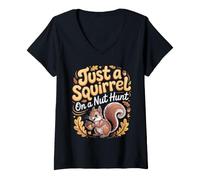 Women's Just a Squirrel on a Nut Hunt Flying Squirrel V-Neck T-Shirt