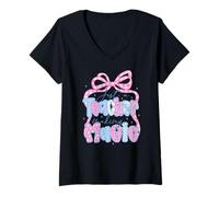 Womens Just A Teacher Making Magic Coquette Bow Teaching Life Women V-Neck T-Shirt