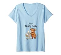 Women's Just a Thrifty Heifer Shopping Cart Bargain Hunter V-Neck T-Shirt