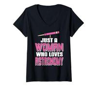 Womens Just a Woman Who Loves Astronomy Space Passion V-Neck T-Shirt