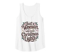 Womens Just A Woman Who Loves Christmas Lights Holiday Tank Top
