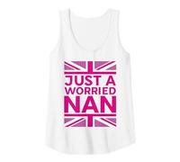 Womens Just a Worried Nan. Pink Patriot Union Jack British Flag UK Tank Top