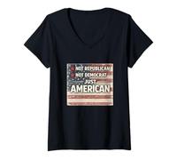 Women's Just American Patiotic Values Not Republicans or Democrats V-Neck T-Shirt