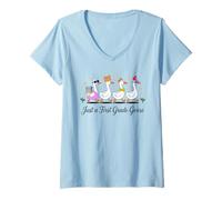 Women's Just an Elementary Student Goose V-Neck T-Shirt