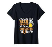 Womens Just Another Beer Drinker with A Horseshoe Problem V-Neck T-Shirt