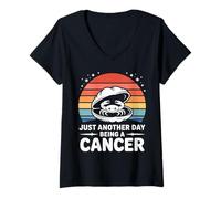 Womens Just Another Day Being A Cancer Zodiac Crab V-Neck T-Shirt