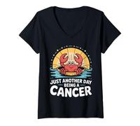 Womens Just Another Day Being A Cancer Zodiac Crab V-Neck T-Shirt
