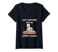 Women's Just Another Day in Supply Chain V-Neck T-Shirt