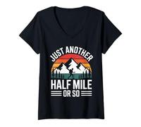 Women's Just Another Half Mile Or So Funny Hiking V-Neck T-Shirt