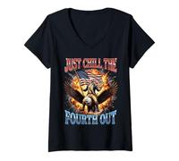 Women's Just Chill The Fourth Out V-Neck T-Shirt