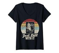 Womens Just Dill with It Funny Pickle Bowling V-Neck T-Shirt
